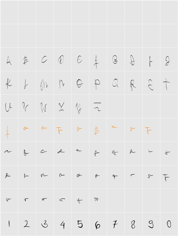 australion Character Map