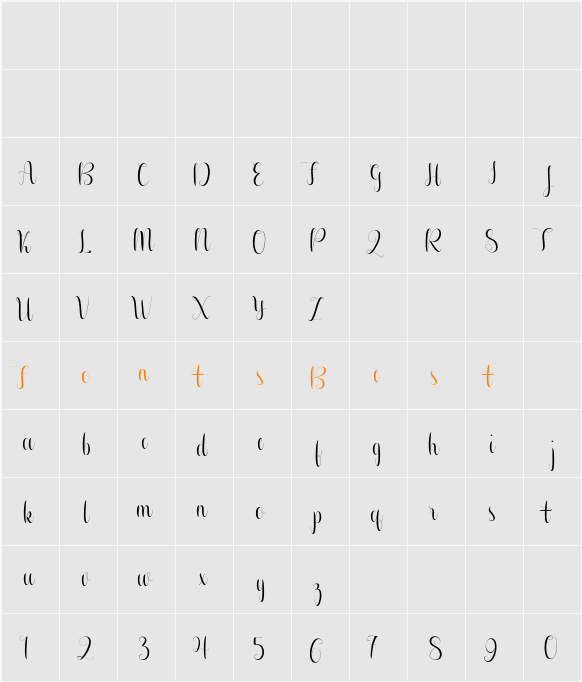 Aurelia regular Character Map