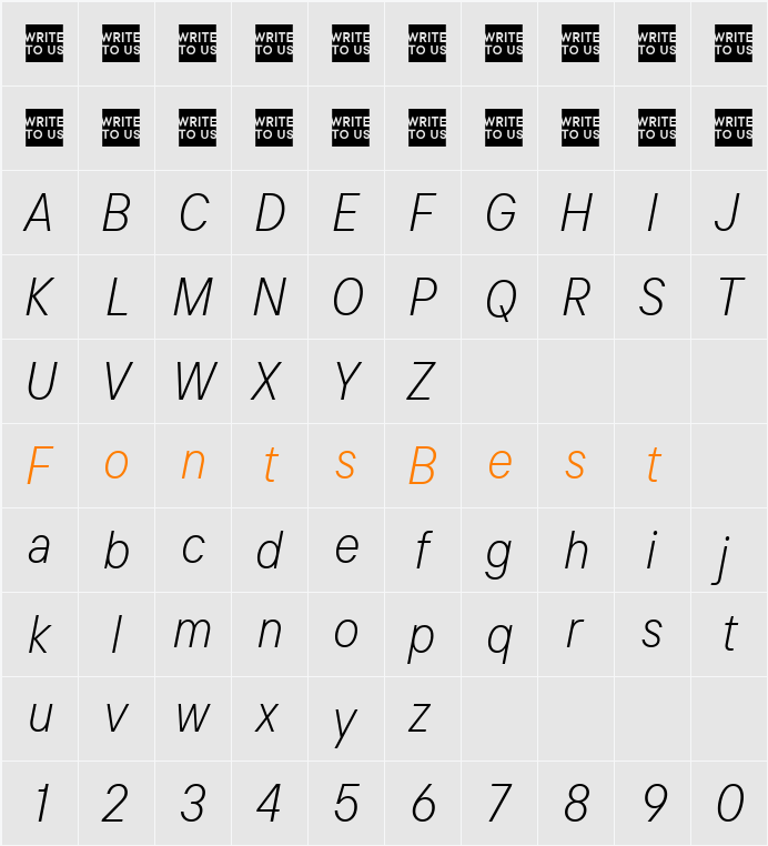 TT Intrphss Pr Trl Cnd Lt Character Map