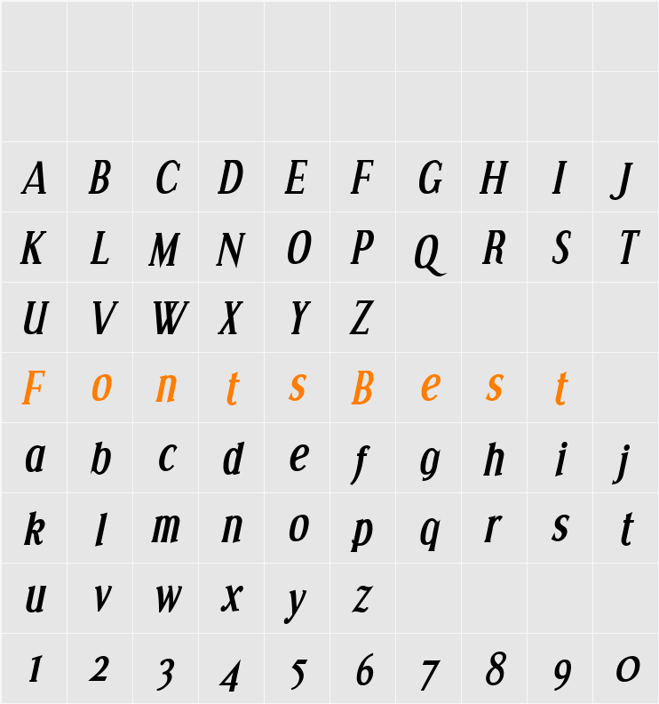 Effloresce Character Map