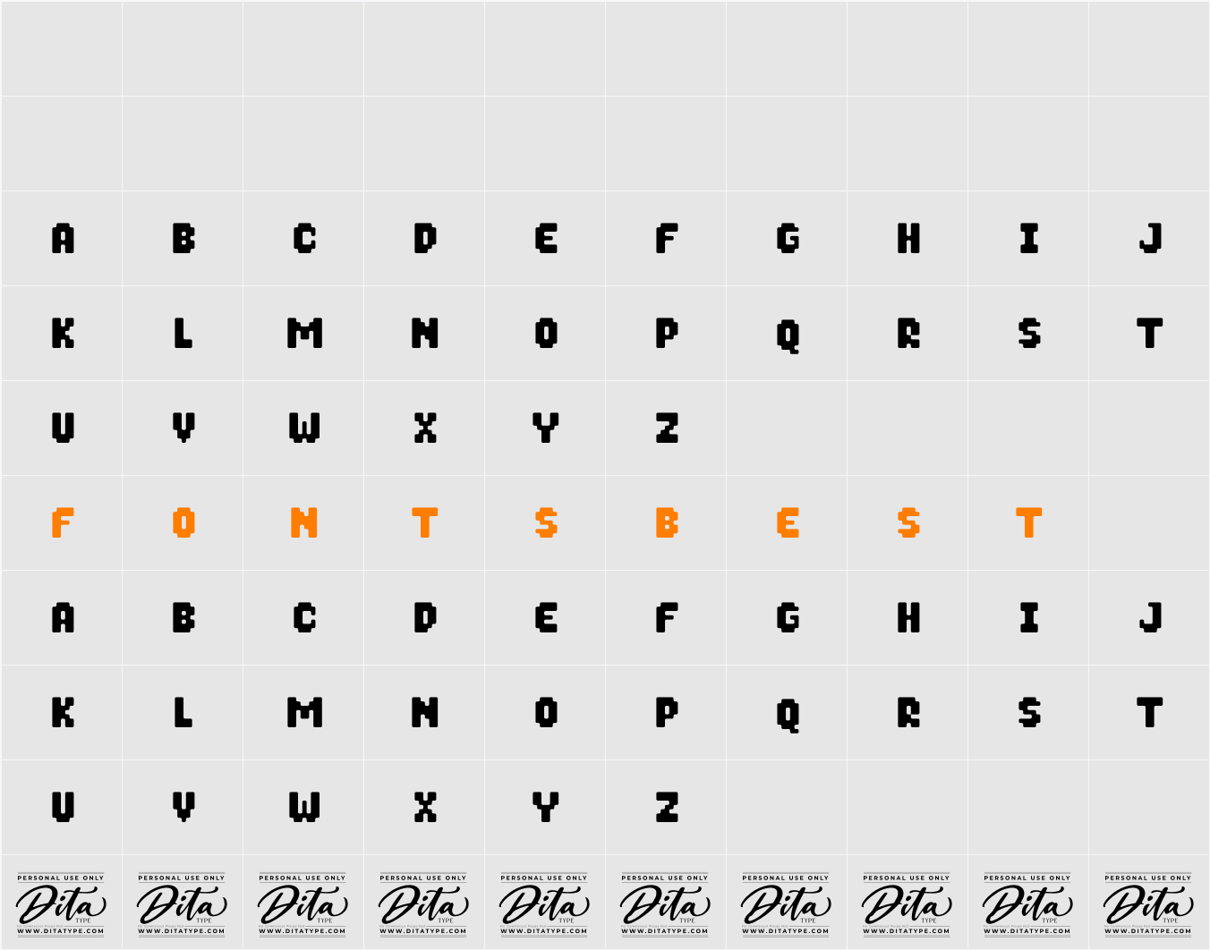 Pixel Gamer Personal use Character Map