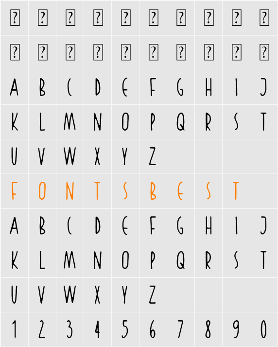 Asteroide Character Map