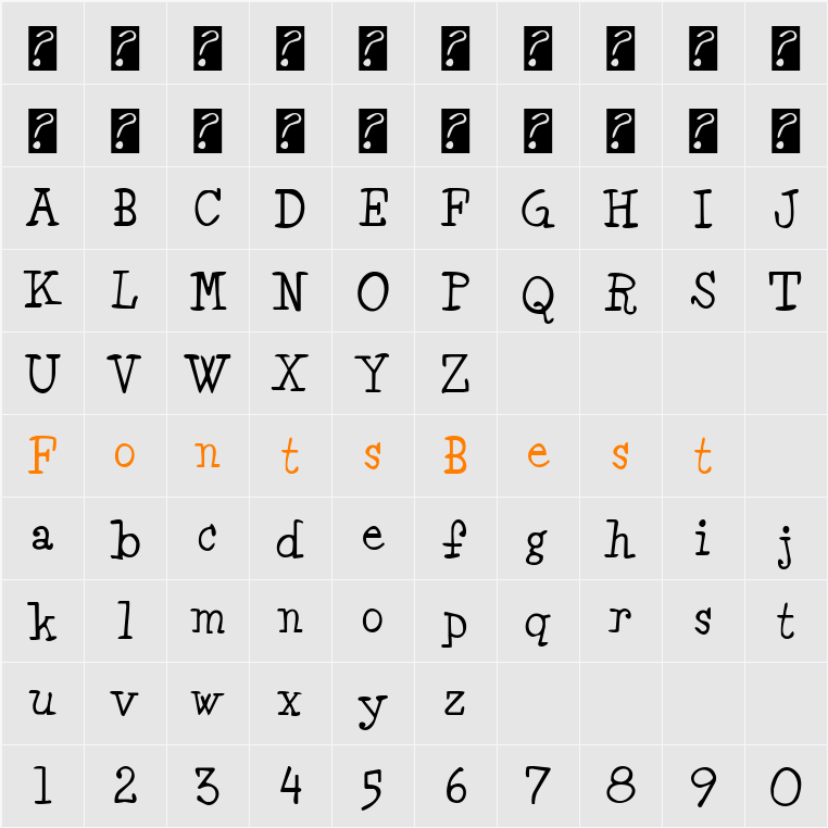 Minya Character Map