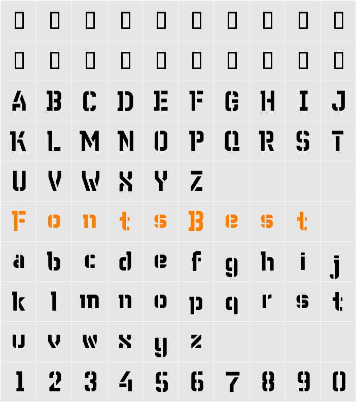 WC Wunderbach Bta Character Map