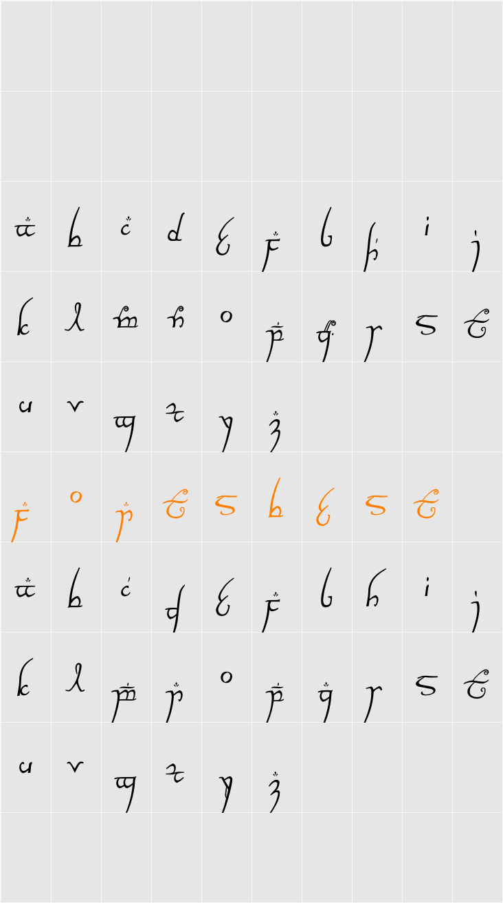 Elvish Ring NFI Character Map