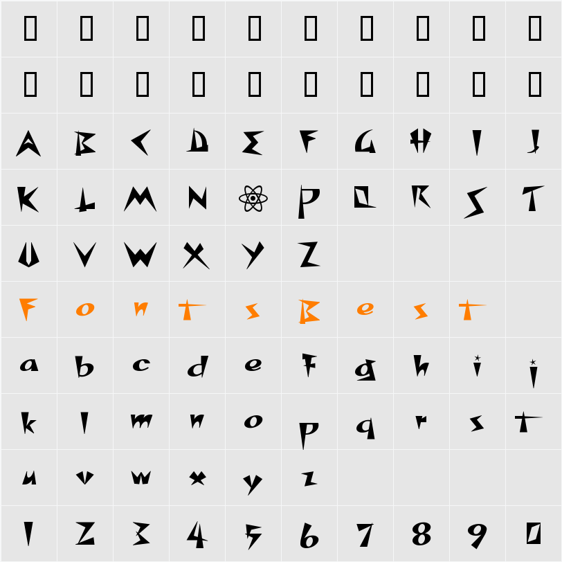 SpacePatrol Character Map