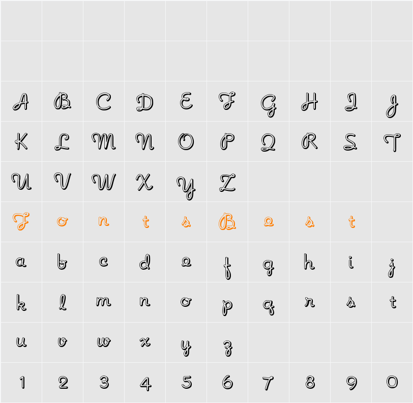 NoodleShaded Character Map