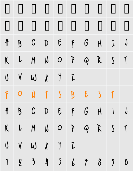IndieStar BB Character Map
