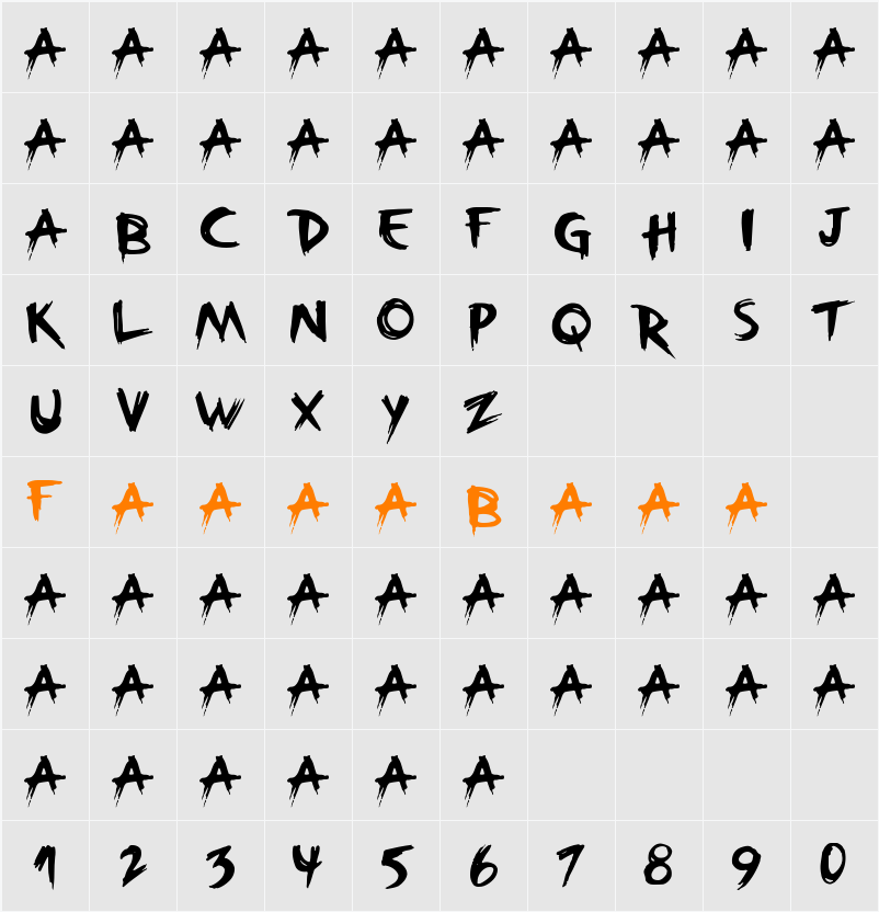 Broken Character Map