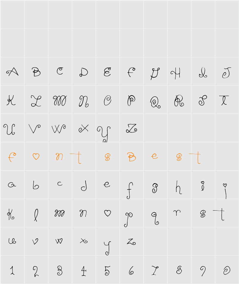 Schnookums Character Map