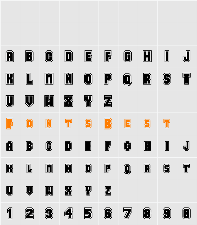 Varsity Character Map