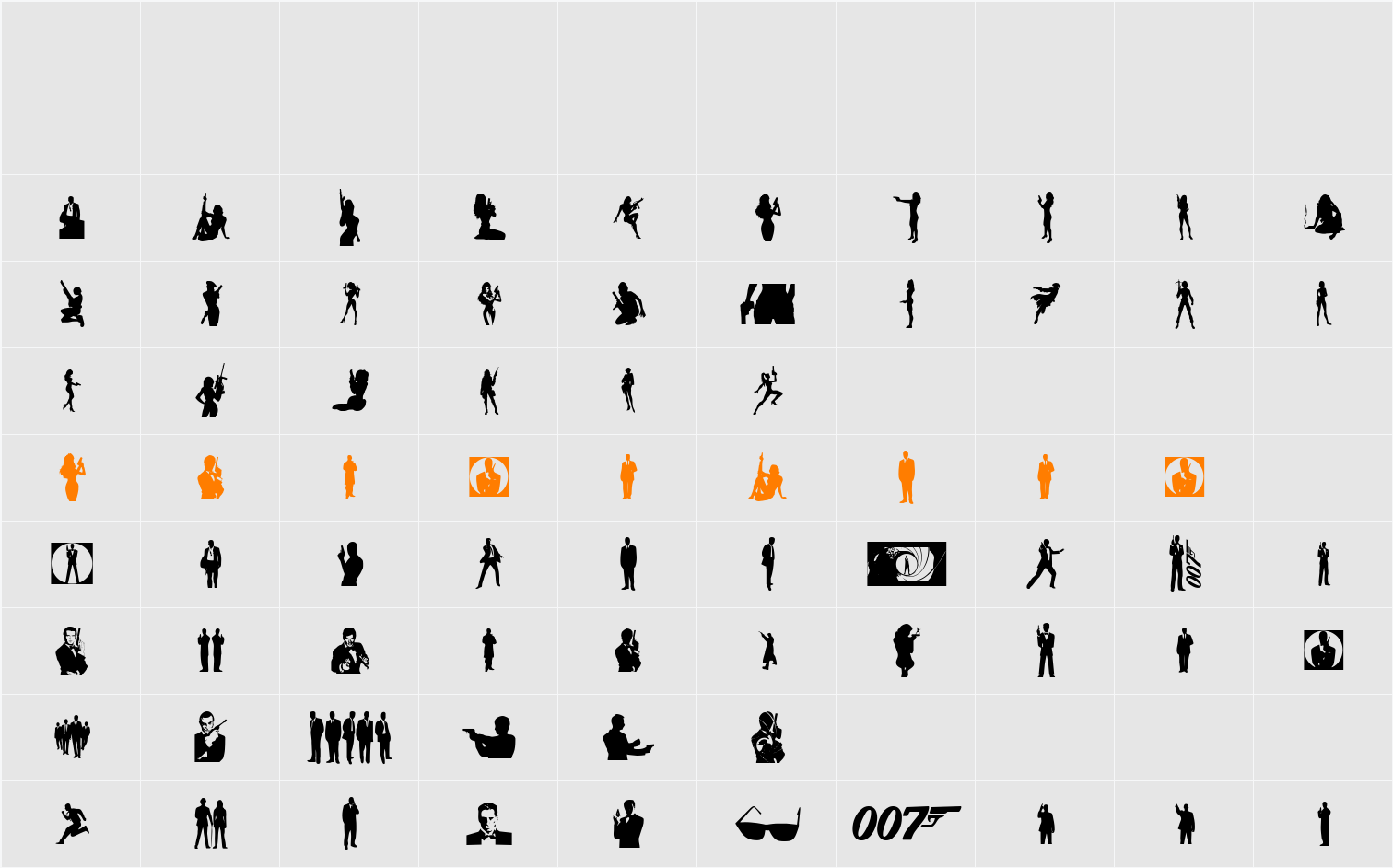 Babes & Bond Character Map