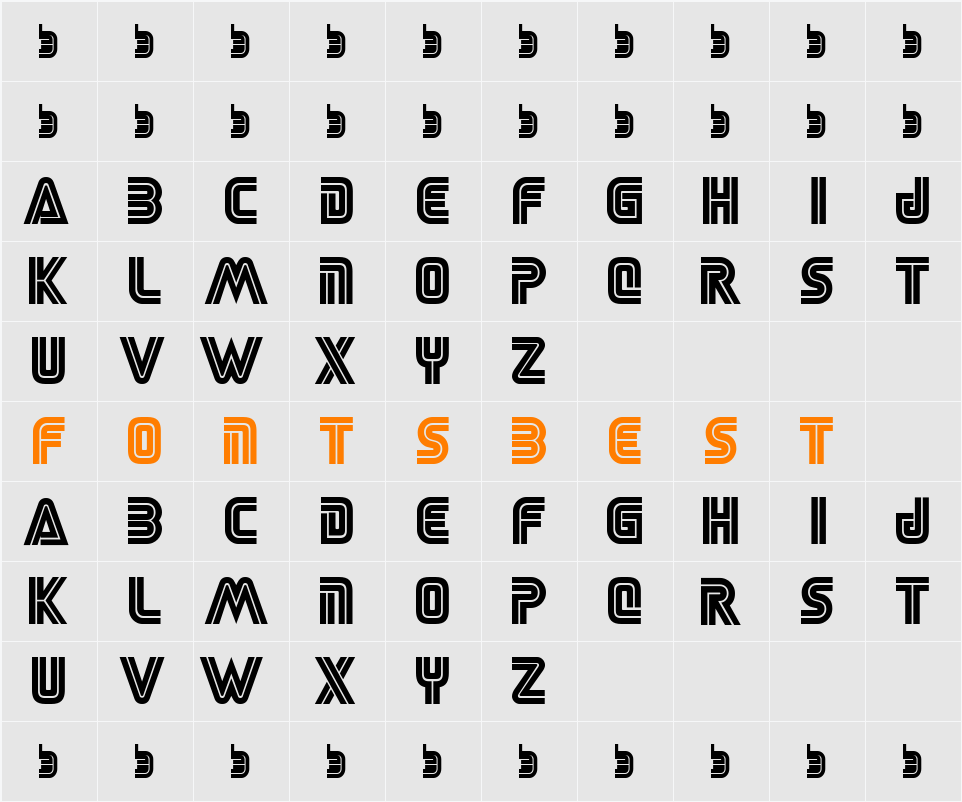 SEGA LOGO FONT Character Map