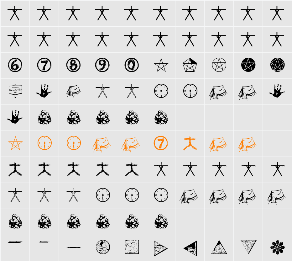 WitchDings Character Map