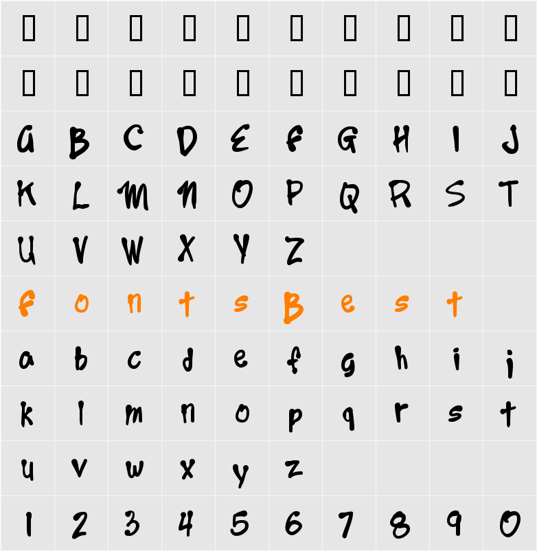 Year2000Boogie Character Map