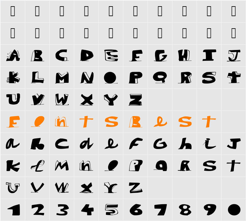 paintblack Character Map