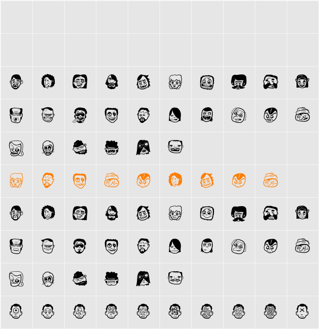 TheFreakyFace Character Map
