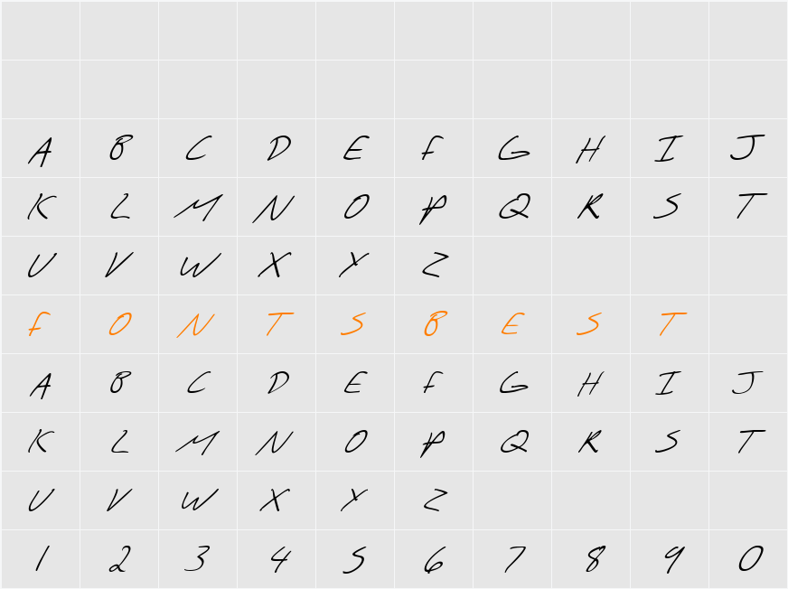 SF Scribbled Sans SC Character Map