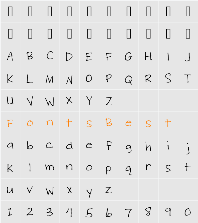 Writing Stuff Character Map
