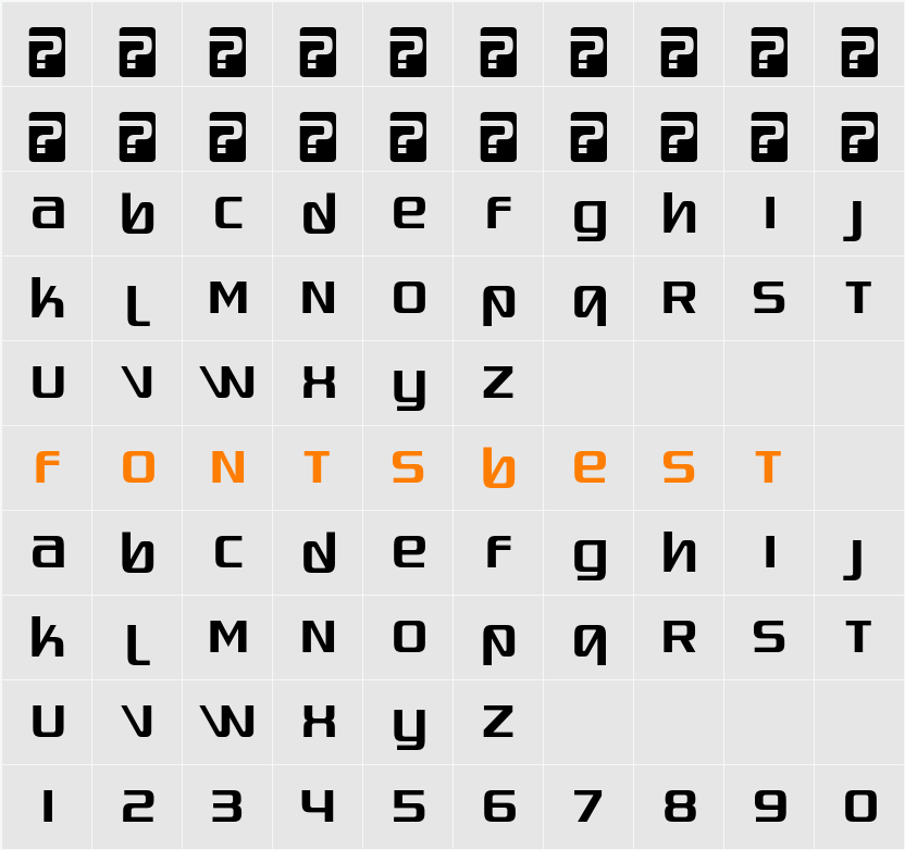 Quadaptor Character Map