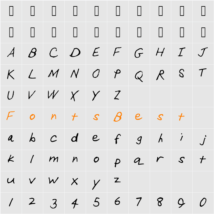 handwriting Character Map