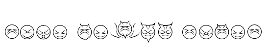 some devil faces Font Image