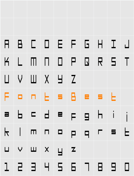SF Square Head Condensed Character Map