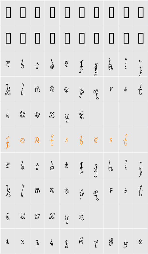 Sunflower Character Map