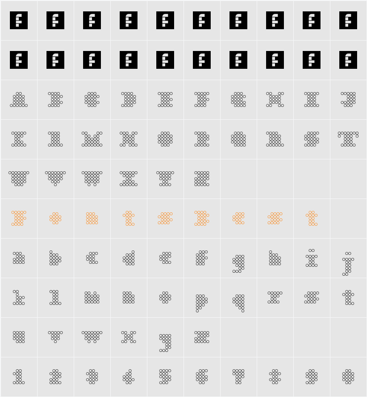 Bar dot Character Map