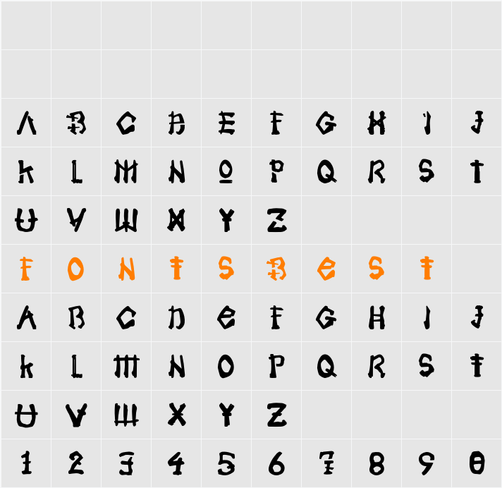 Samoerai Character Map