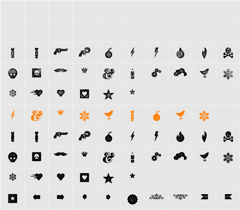 Veneer Extras Character Map