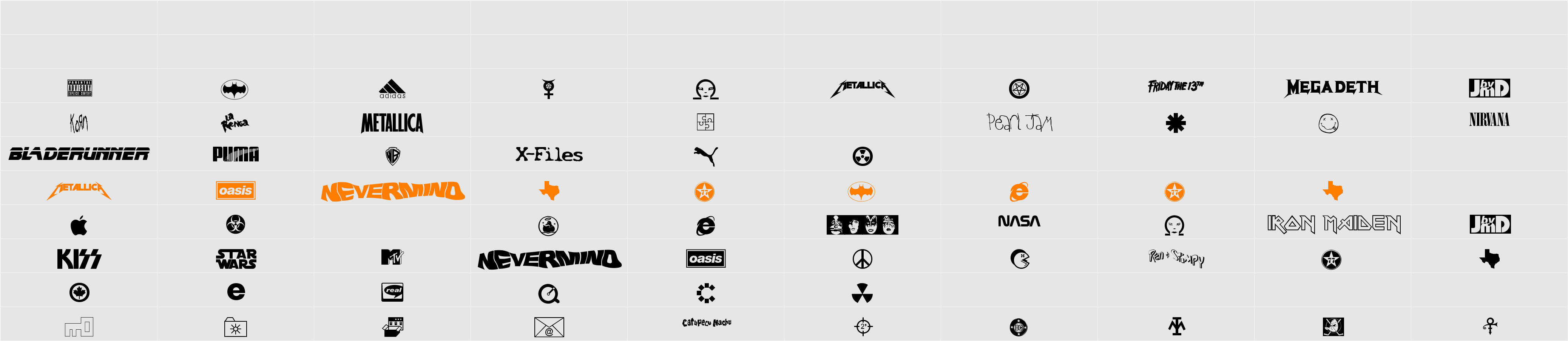 Famous Logos Character Map