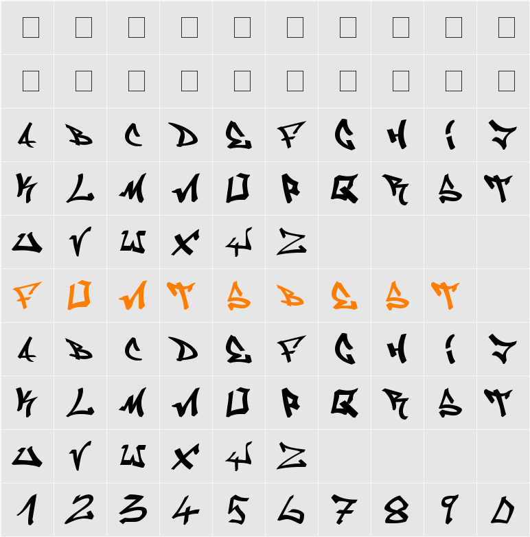 Graffiti Character Map