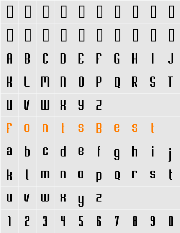 Soupertrouper Regular Character Map