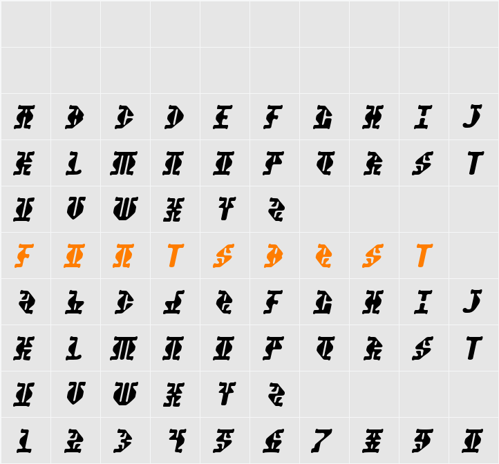 Stupefaction Character Map