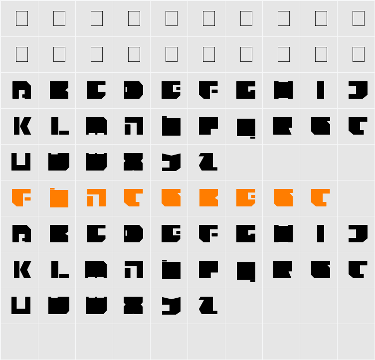 TECNO Character Map