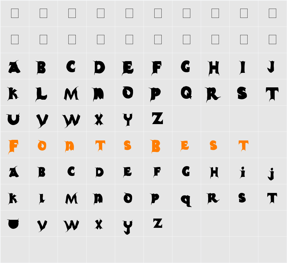 Casper Character Map