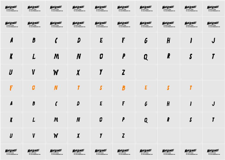 Mars Attacks Character Map
