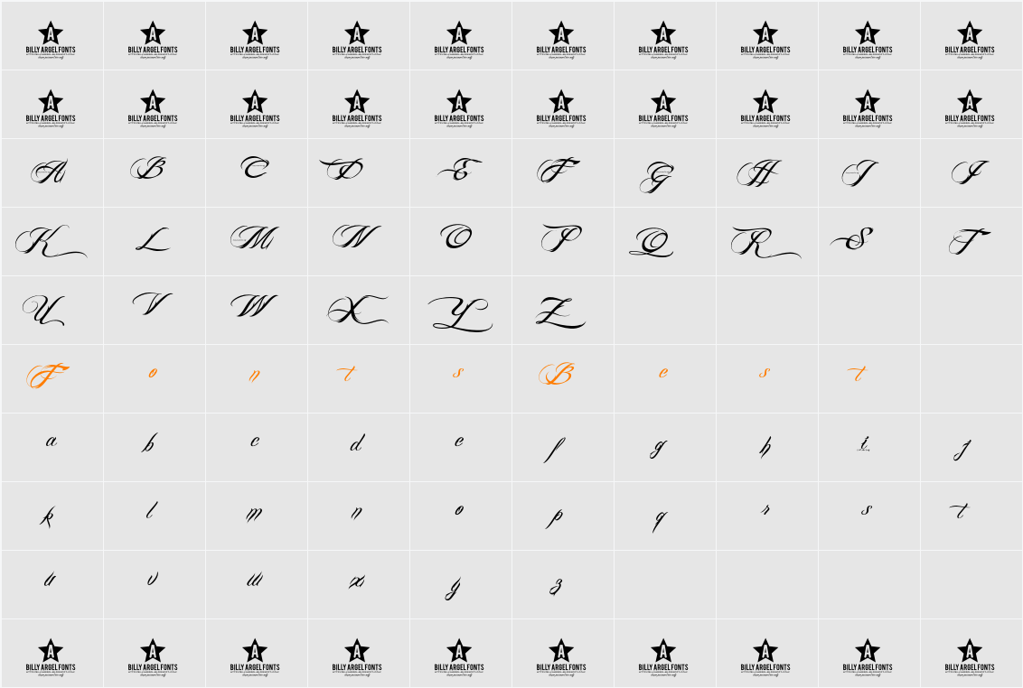 BILLY ARGEL FONT Character Map
