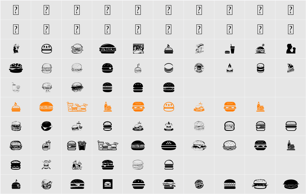 Hamburger Character Map