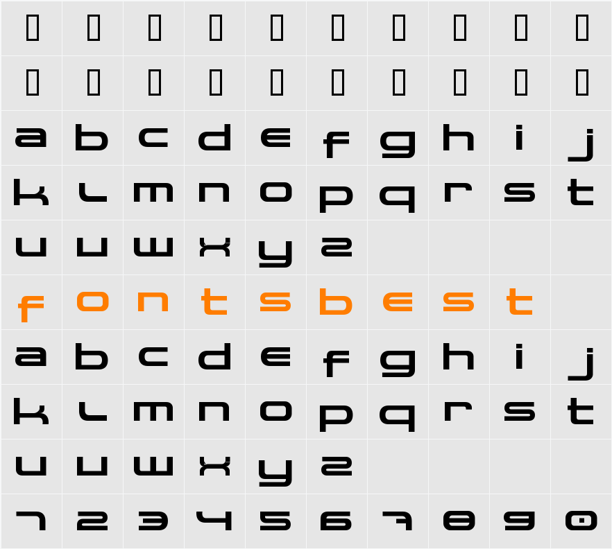 spaceman Character Map