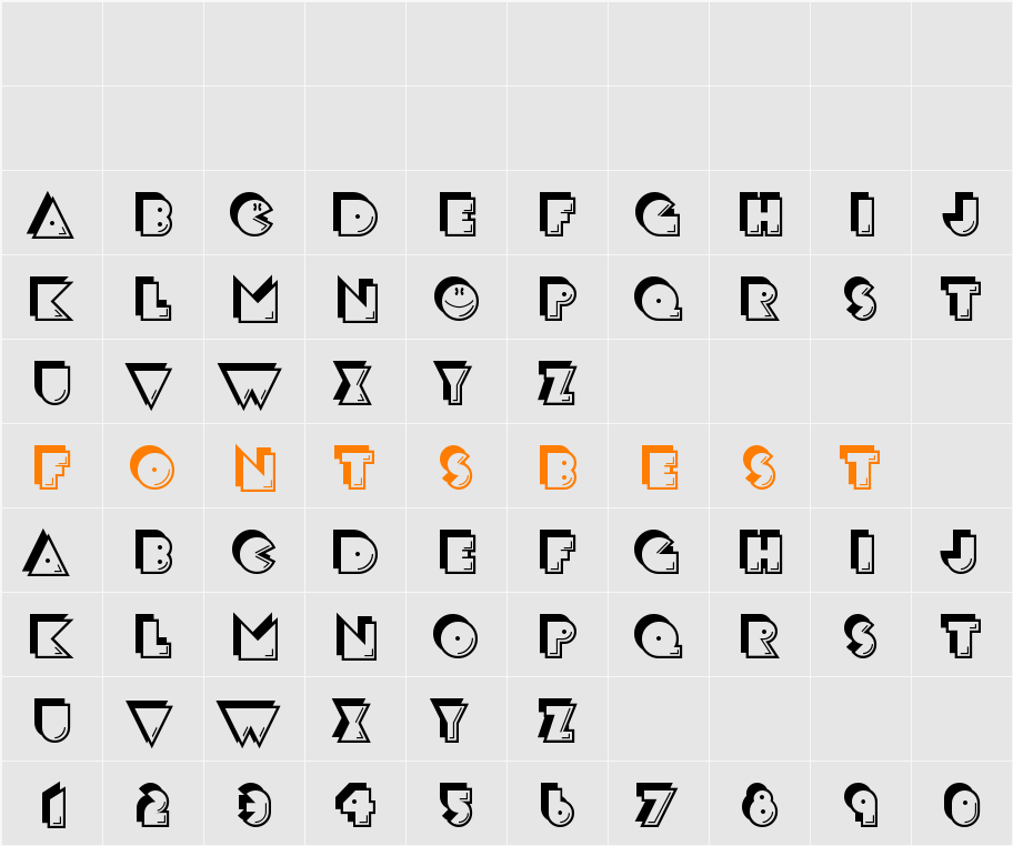 CrackMan Character Map
