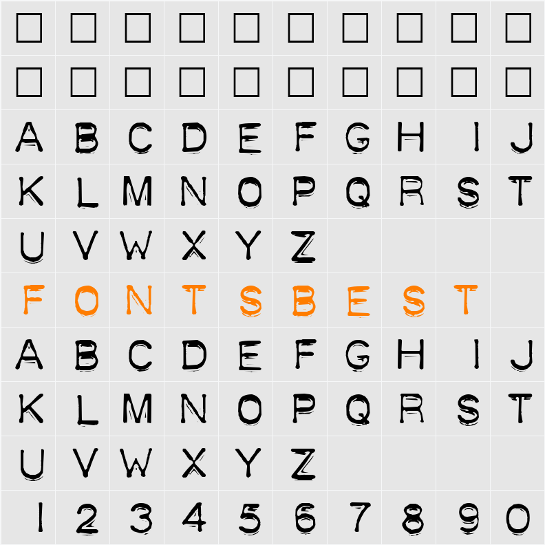 Plastique Character Map