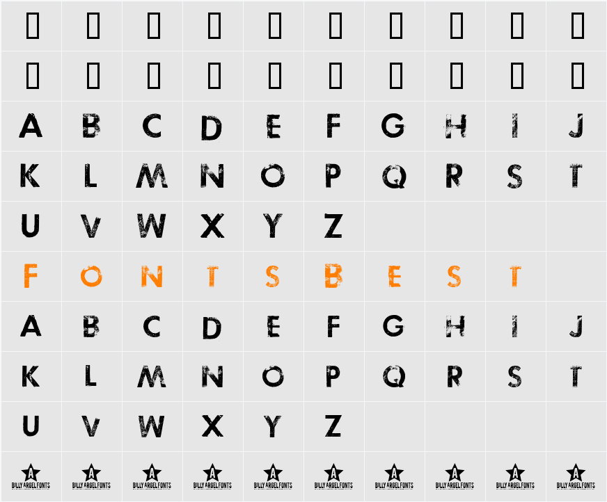 TOSCA ZERO Character Map