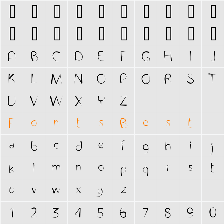 FontPenetration Character Map