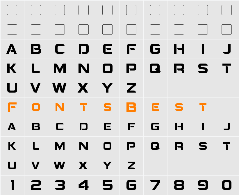 Montalban Condensed Character Map