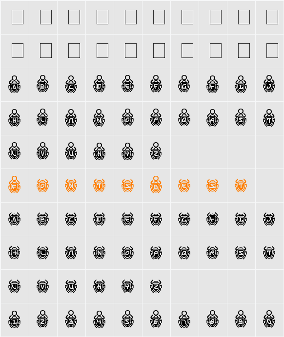 Scarab Border Character Map