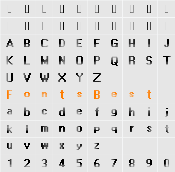 DisplayOTF Character Map