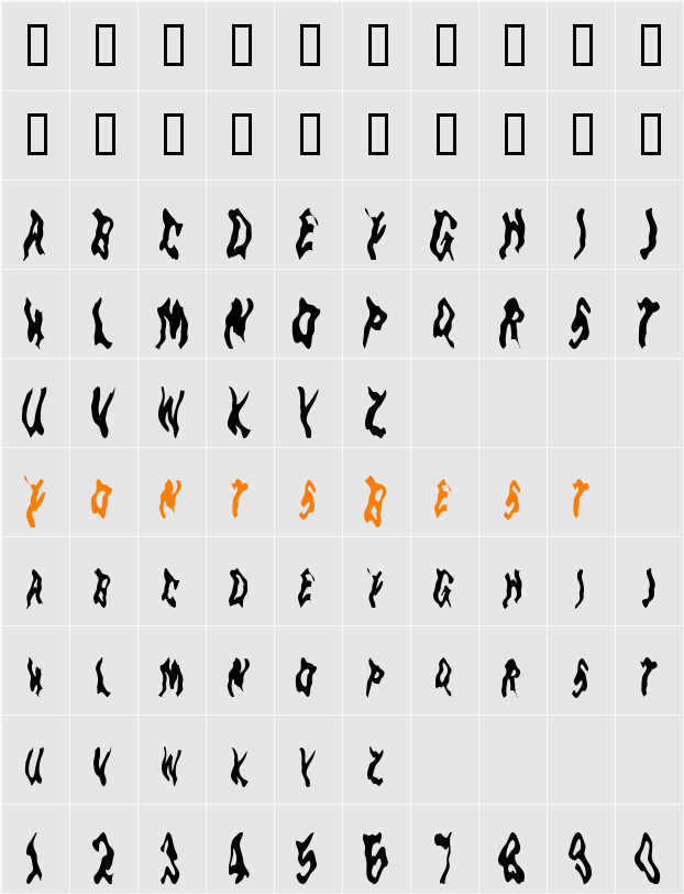 GoblinMoon Character Map