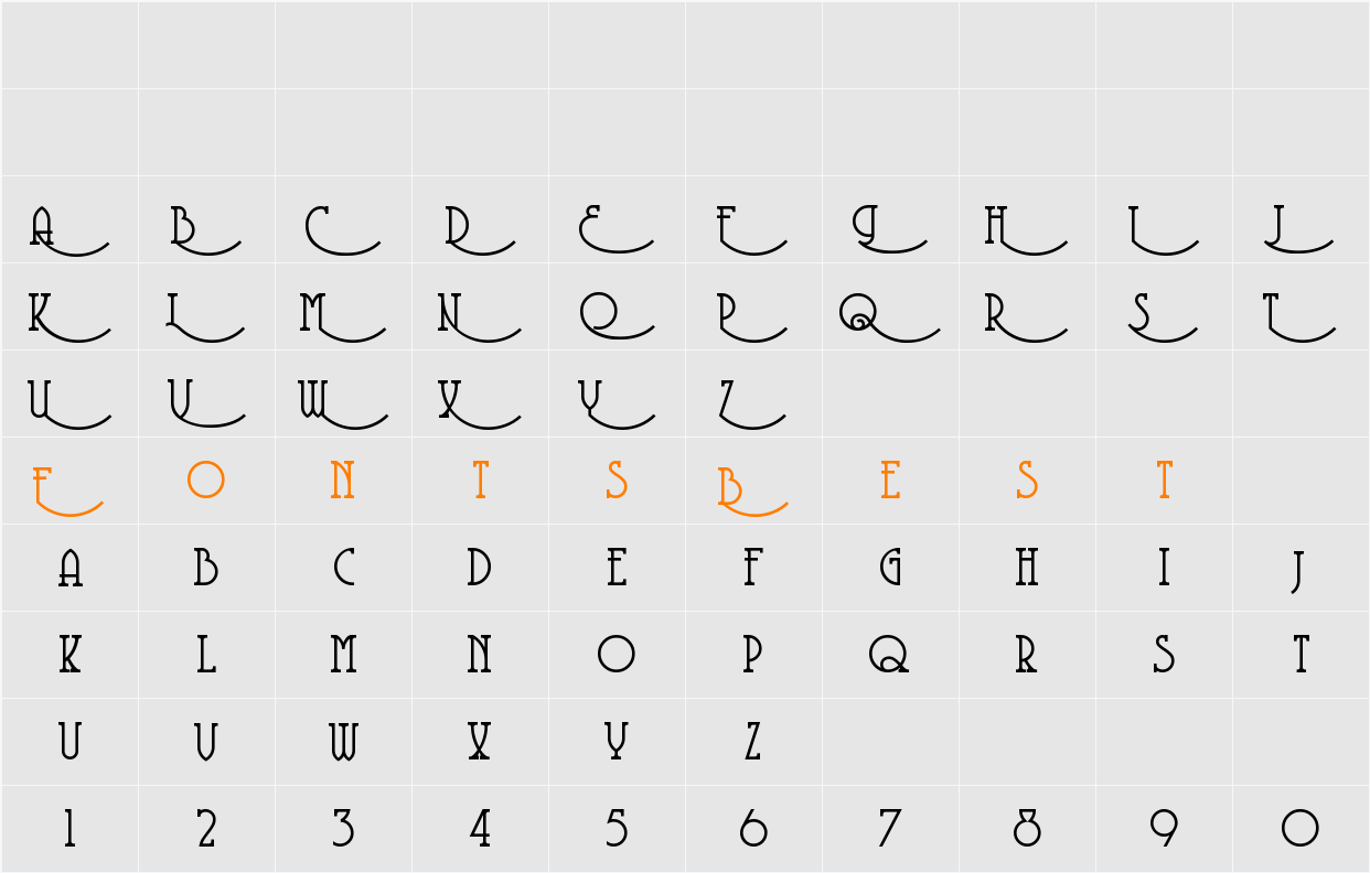 CoventryGarden Character Map